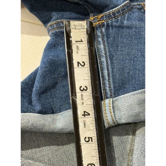 Old Navy High Rise OG Straight Jean Shorts Women 16 Blue Denim Cuffed - Picture 6 of 9